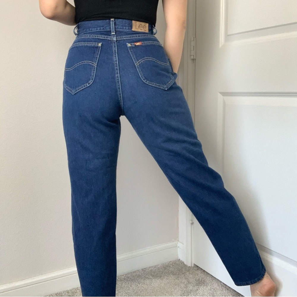 Lee Riders VINTAGE High Waisted High Rise Medium Wash Tapered Leg Jeans